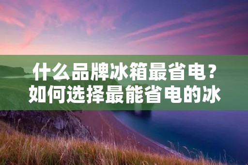 什么品牌冰箱最省电？如何选择最能省电的冰箱？