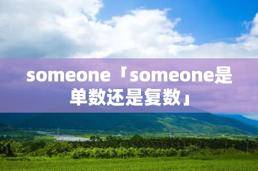 someone「someone是单数还是复数」