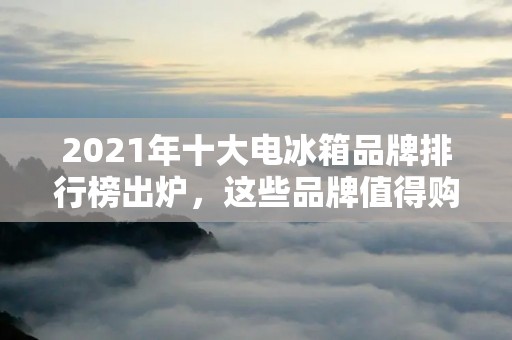 2021年十大电冰箱品牌排行榜出炉，这些品牌值得购买！