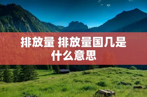 排放量 排放量国几是什么意思