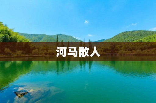 河马散人:一个独特的创业者 河马散人:一个独特的创业者