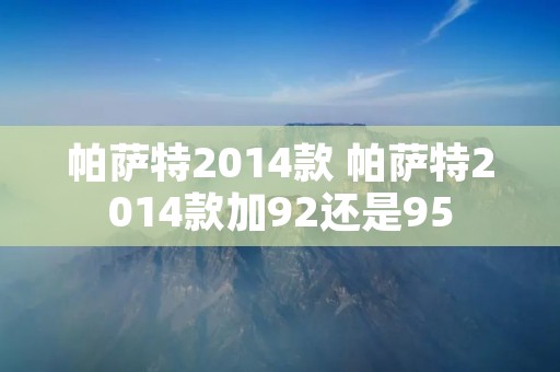 帕萨特2014款 帕萨特2014款加92还是95