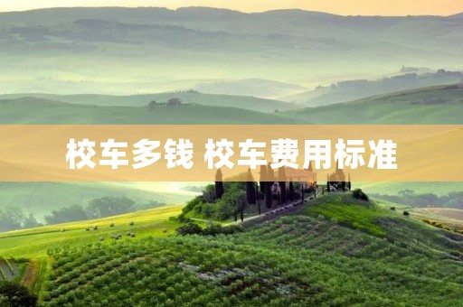 校车多钱 校车费用标准