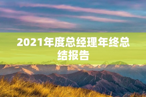 2021年度总经理年终总结报告