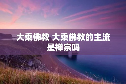 大乘佛教 大乘佛教的主流是禅宗吗