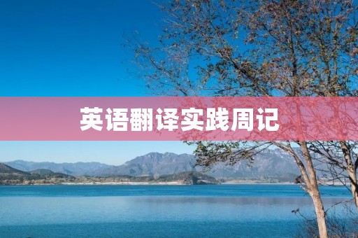 英语翻译实践周记：探索学习方法