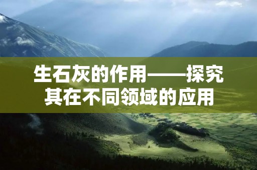 生石灰的作用——探究其在不同领域的应用
