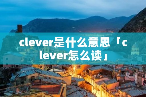 clever是什么意思「clever怎么读」