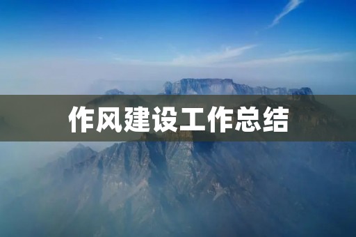 作风建设工作总结