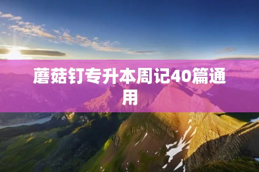 蘑菇钉专升本周记40篇通用 蘑菇钉专升本周记40篇通用