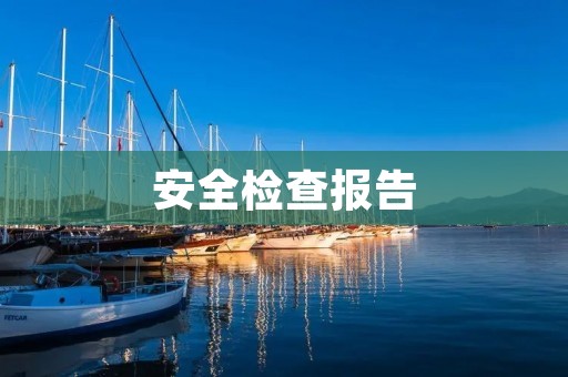 安全检查报告:企业安全管理的必要性与措施