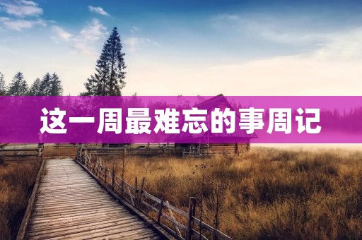 这一周最难忘的事周记