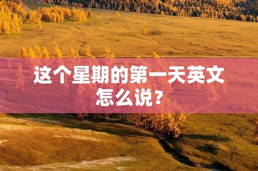 这个星期的第一天英文怎么说？