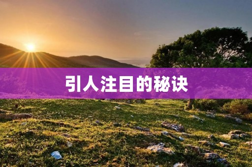 引人注目的秘诀：如何在众多信息中突出自己？