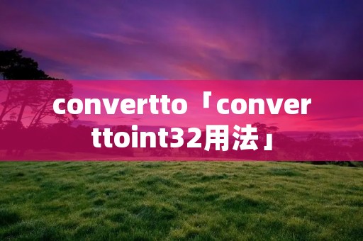 convertto「converttoint32用法」