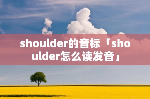 shoulder的音标「shoulder怎么读发音」