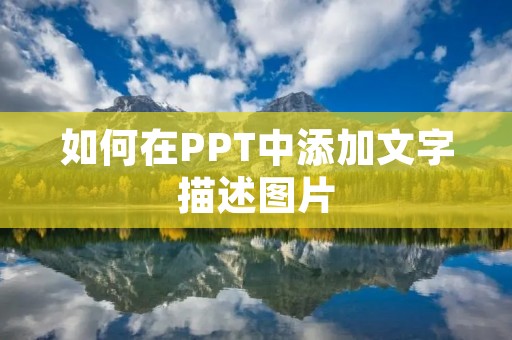 如何在PPT中添加文字描述图片 如何在PPT中添加文字描述图片