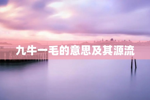 九牛一毛的意思及其源流