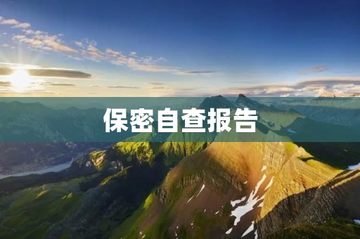 保密自查报告：企业保密管理的重要措施