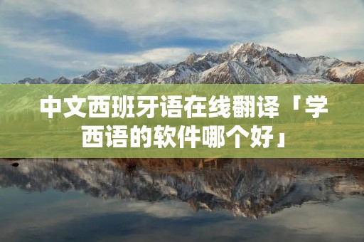 中文西班牙语在线翻译「学西语的软件哪个好」