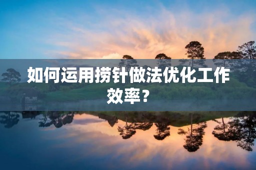 如何运用捞针做法优化工作效率？