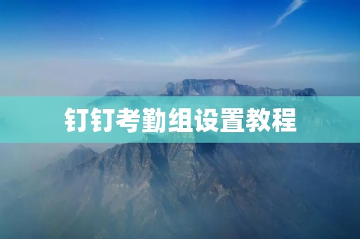 钉钉考勤组设置教程:如何使用钉钉的考勤组功能