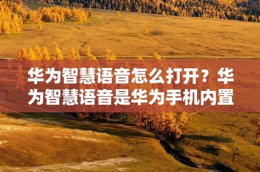 华为智慧语音怎么打开?华为智慧语音是华为手机内置的一种语音助手,可以为用户提供语音识别、语音搜索、语音播报等功能。那么,如何打开华为智慧语音呢?