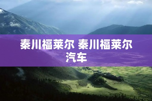 秦川福莱尔 秦川福莱尔汽车