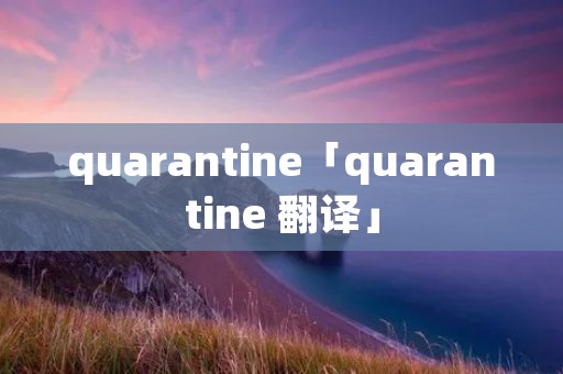 quarantine「quarantine 翻译」