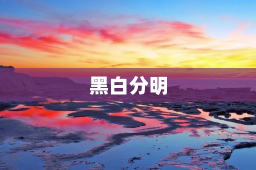 黑白分明：如何看待社会的黑白之分