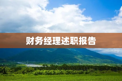 财务经理述职报告