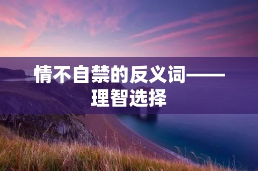 情不自禁的反义词——理智选择