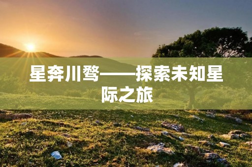 星奔川骛——探索未知星际之旅