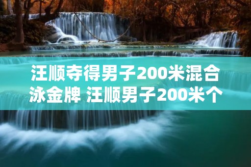 汪顺夺得男子200米混合泳金牌 汪顺男子200米个人混合泳夺金