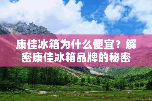 康佳冰箱为什么便宜?解密康佳冰箱品牌的秘密 康佳冰箱为什么便宜?解密康佳冰箱品牌的秘密