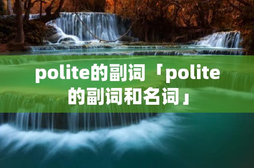 polite的副词「polite的副词和名词」