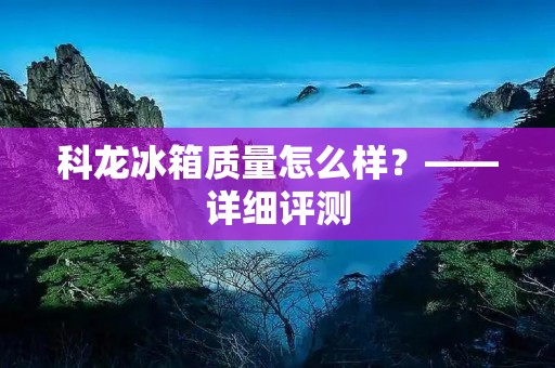 科龙冰箱质量怎么样?——详细评测 科龙冰箱质量怎么样?——详细评测