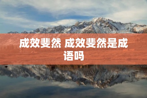 成效斐然 成效斐然是成语吗 成效斐然 成效斐然是成语吗