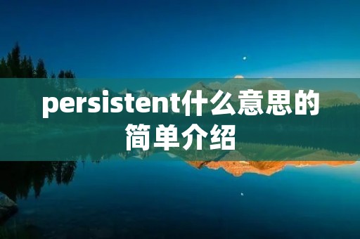persistent什么意思的简单介绍