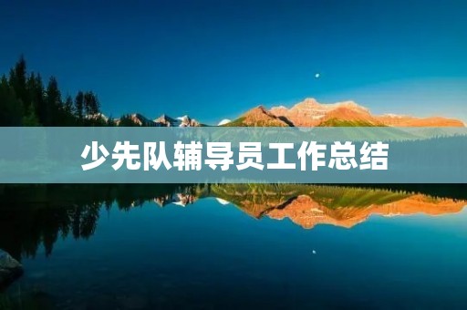 少先队辅导员工作总结