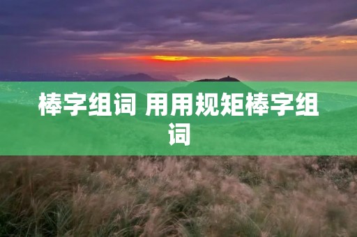 棒字组词 用用规矩棒字组词 棒字组词 用用规矩棒字组词