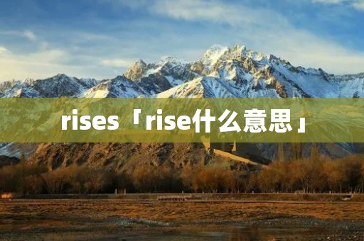 rises「rise什么意思」