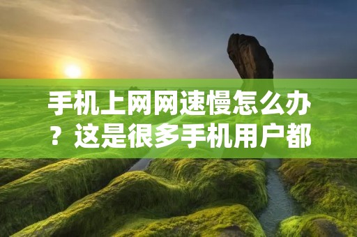 手机上网网速慢怎么办?这是很多手机用户都遇到的问题。在如今这个信息时代,手机已经成为人们生活中必不可少的工具,而手机上网更是人们日常生活中必须的需求。但是,随着互联网的发展,网络流量越来越大,手机上网网速却没有跟上,很多用户都会遇到手机上网网速慢的问题。那么,我们该如何解决这个问题呢? 手机上网网速慢怎么办?这是很多手机用户都遇到的问题。在如今这个信息时代,手机已经成为人们生活中必不可少的工具,而手机上网更是人们日常生活中必须的需求。但是,随着互联网的发展,网络流量越来越大,手机上网网速却没有跟上,很多用户都会遇到手机上网网速慢的问题。那么,我们该如何解决这个问题呢?