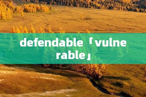defendable「vulnerable」