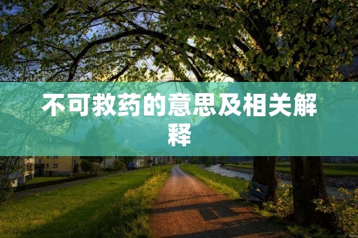 不可救药的意思及相关解释