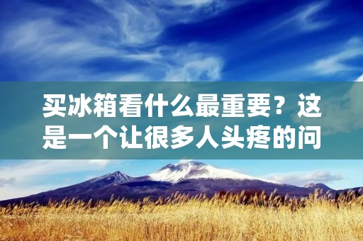 买冰箱看什么最重要?这是一个让很多人头疼的问题,因为冰箱种类繁多,品牌众多,价格也参差不齐,因此很难做出正确的选择。但是,如果您知道该看哪些方面,就能让购买过程变得更加容易和愉快。 买冰箱看什么最重要?这是一个让很多人头疼的问题,因为冰箱种类繁多,品牌众多,价格也参差不齐,因此很难做出正确的选择。但是,如果您知道该看哪些方面,就能让购买过程变得更加容易和愉快。