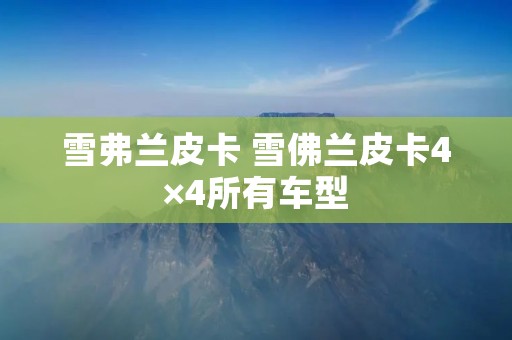 雪弗兰皮卡 雪佛兰皮卡4×4所有车型