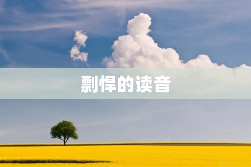 剽悍的读音：探秘汉字的韵律之美