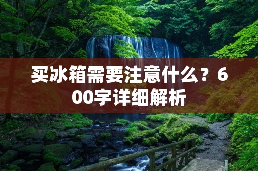 买冰箱需要注意什么？600字详细解析