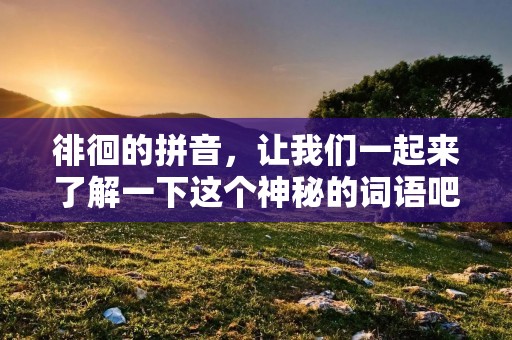 徘徊的拼音，让我们一起来了解一下这个神秘的词语吧！